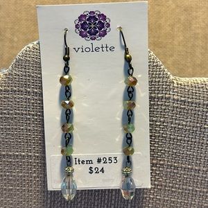 Unique Vintage Beaded Earrings #253 Handmade by Violette Grace